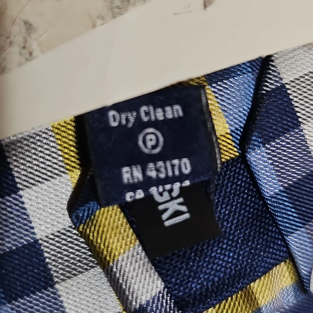 Chaps Boys Blue Yellow Patterned Clip Necktie New